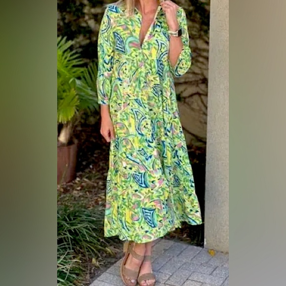 Zara Printed Midi Dress. Size: S 100% cotton